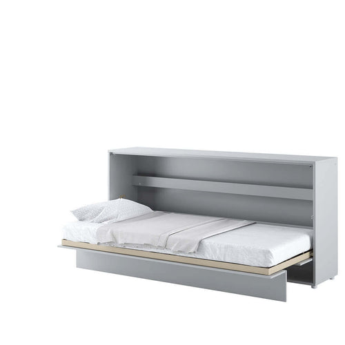 Wandklappbett Funktionsbett inkl. Lattenrost, Bed Concept Orizzontale Grau Matte, 90 x 200 cm