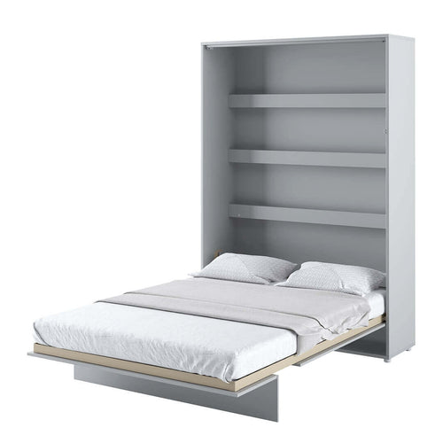 Wandklappbett Funktionsbett inkl. Lattenrost, Bed Concept Verticale Grau Matte, 140 x 200 cm (1)