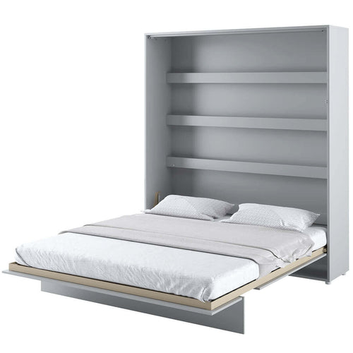 Wandklappbett Funktionsbett inkl. Lattenrost, Bed Concept Verticale Grau Matte, 180 x 200 cm