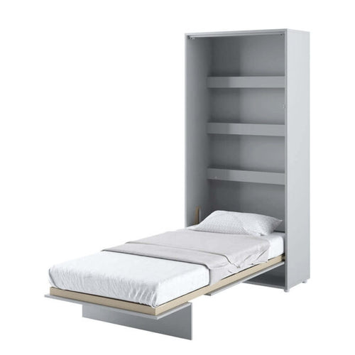 Wandklappbett Funktionsbett inkl. Lattenrost, Bed Concept Verticale Grau Matte, 90 x 200 cm