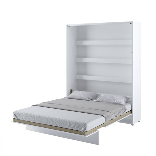 Wandklappbett Funktionsbett inkl. Lattenrost, Bed Concept Verticale Weiß Matte, 160 x 200 cm (1)