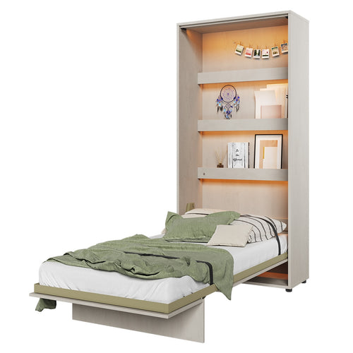 Wandklappbett Funktionsbett inkl. Lattenrost, Concept Junior Verticale Grau, 90 x 200 cm (1)