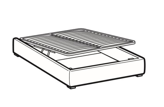 Polsterbett mit Stauraum Damati Elfenbein (6)