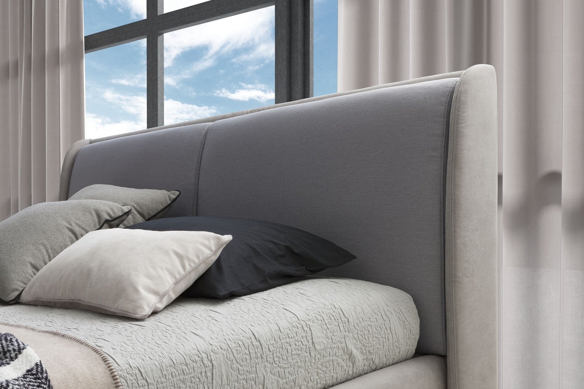 Polsterbett mit Stauraum Winds Beige (3)