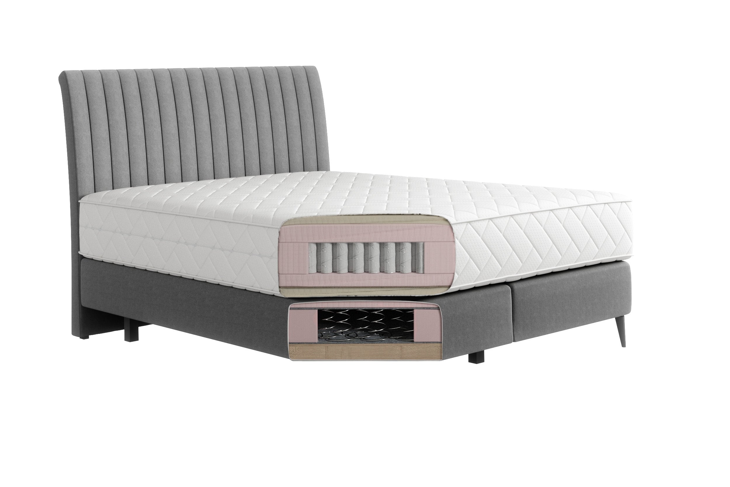 Boxspringbett mit Stoff Blanks Sola / Lukso (9)