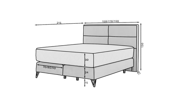 Boxspringbett mit Samtstoff Safro (7)