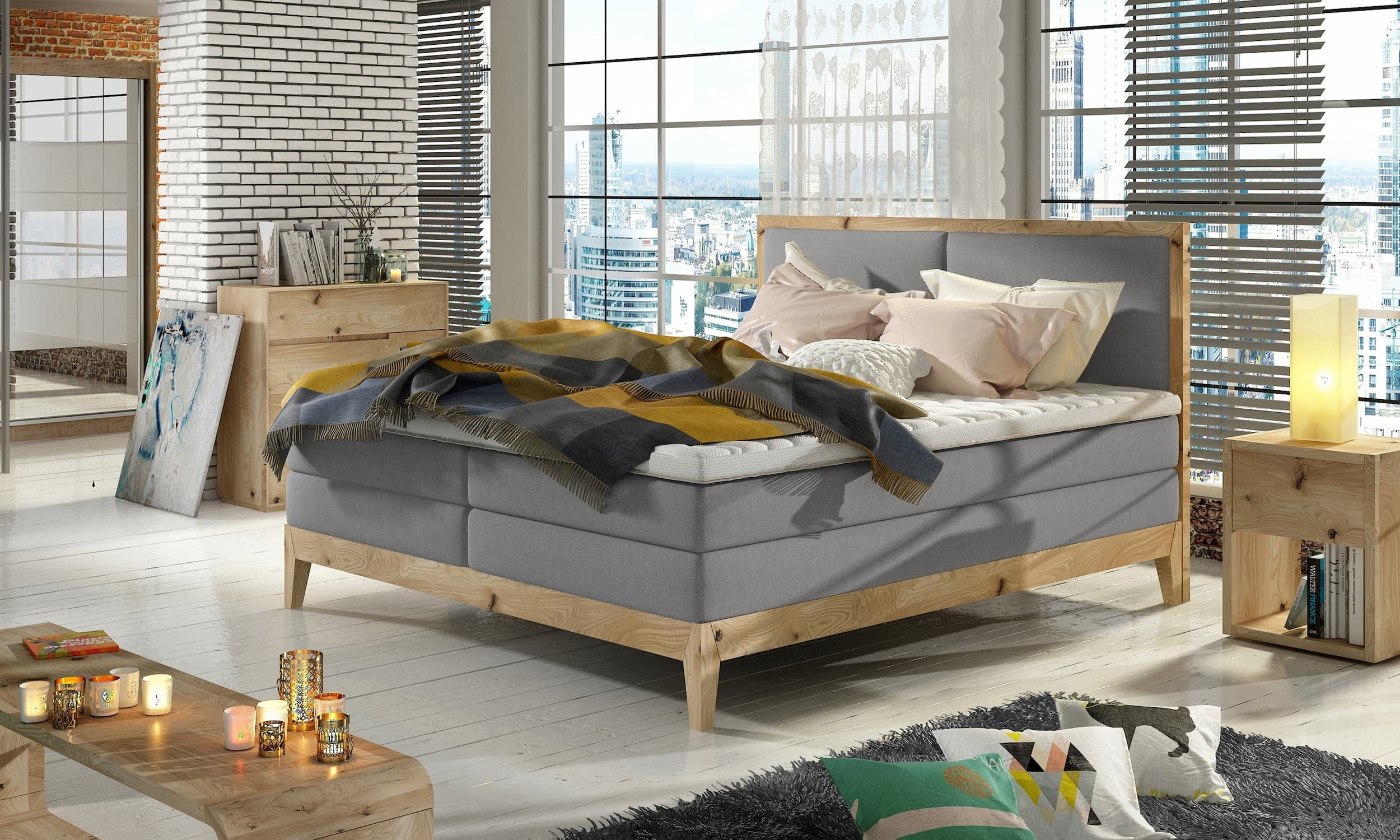 Boxspringbett Idalis Legno Grau & WRSLPL-PAT-IDA-BOXSPRING-WOOD & WRSLPL-PAT-IDA-BOXSPRING-WOOD