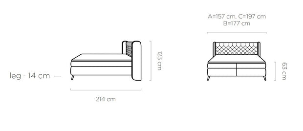 Boxspringbett Madino Gelb (9)