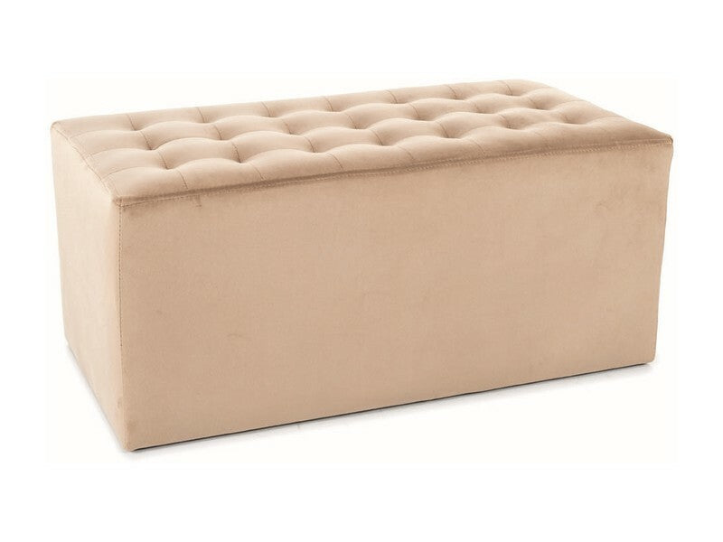 Pouf mit Samtstoff Lori 2 Beige