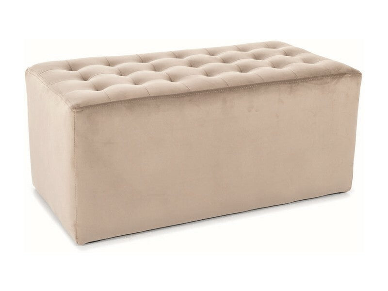 Pouf mit Samtstoff Lori 2 Beige