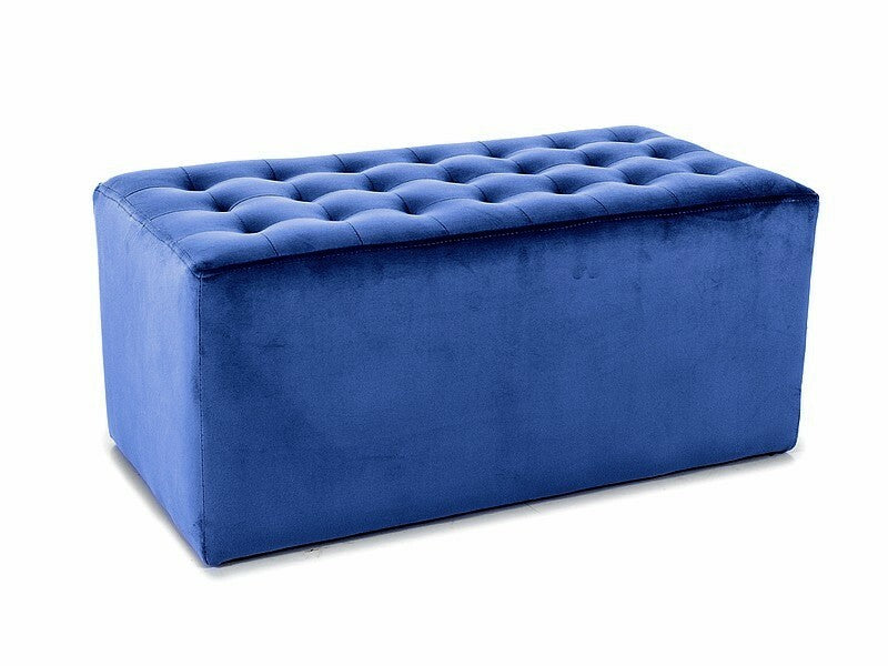 Pouf mit Samtstoff Lori 2 Blau