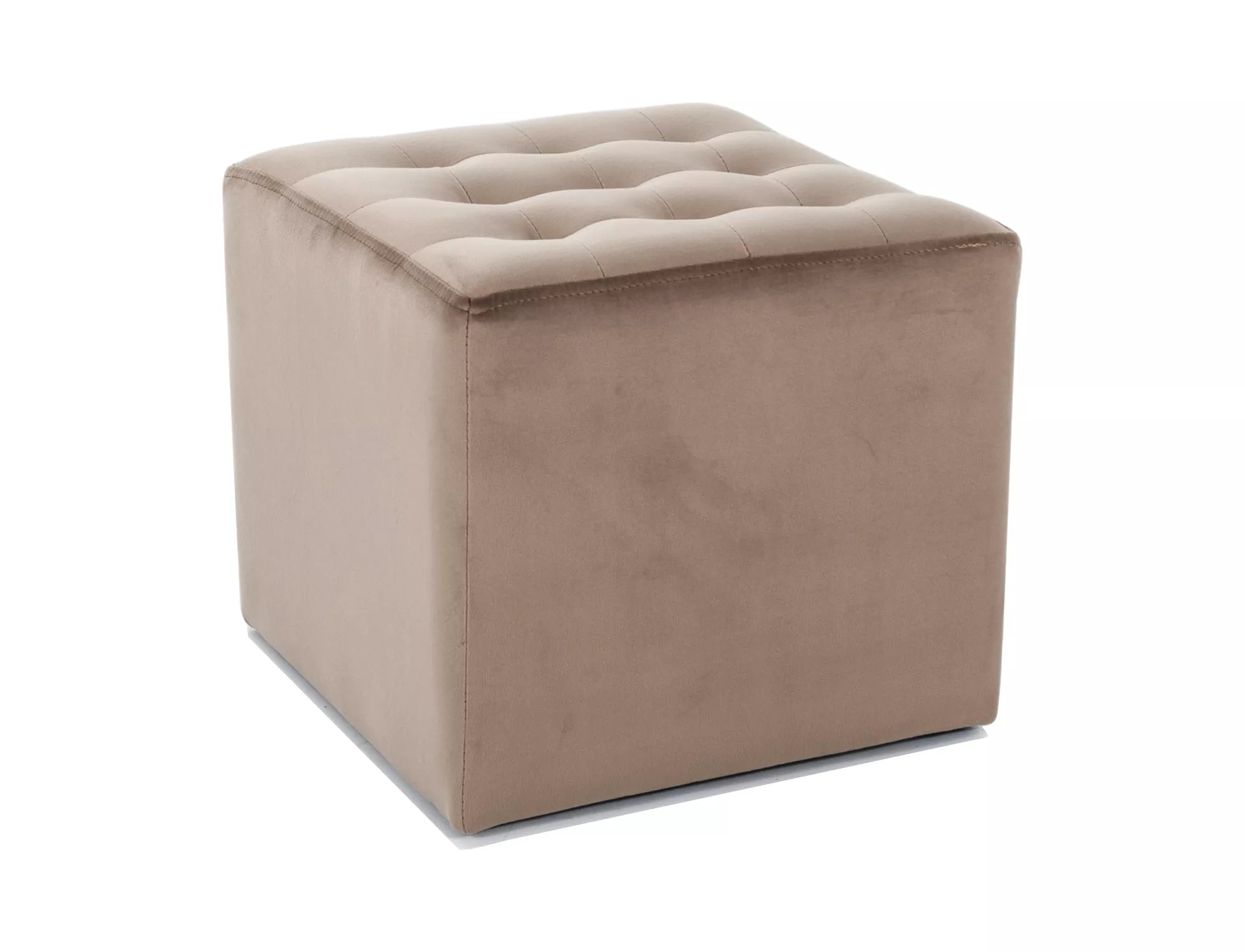 Pouf mit Samtstoff Lori Beige