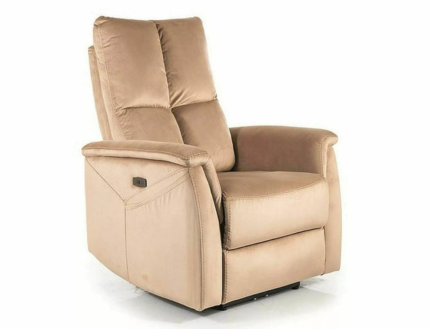 Elektrisch Relaxsessel mit Samtstoff Neptun M Beige