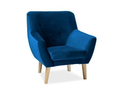 Sessel mit Samtstoff Nordic 1 Blau