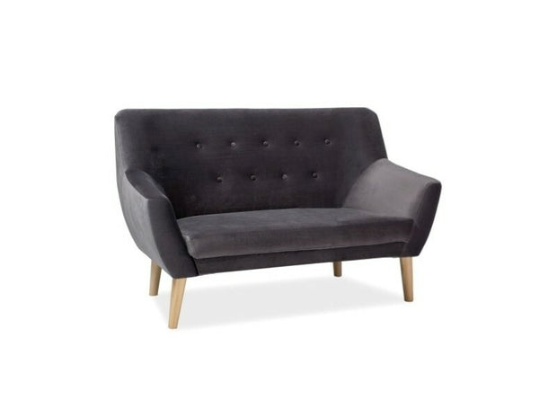 Sofa 2-Sitzer mit Samtstoff, Nordic 2 Grau