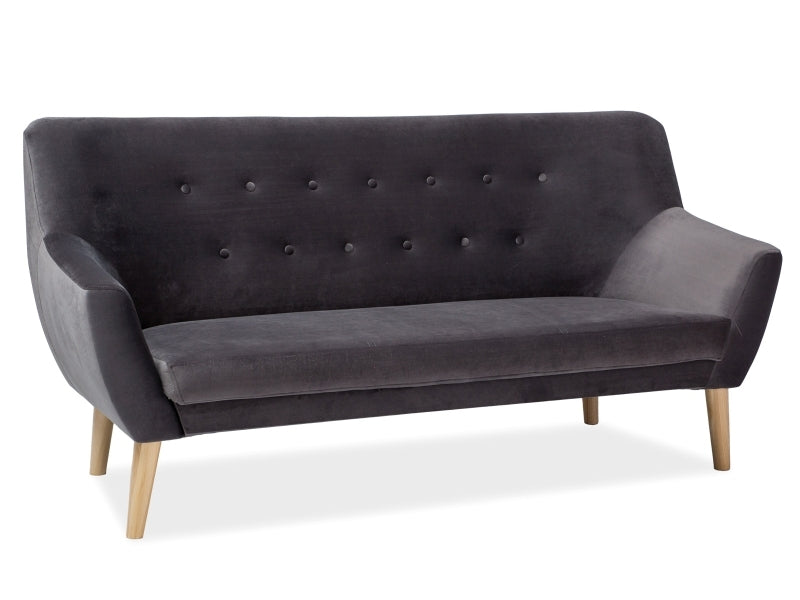 Sofa 3-Sitzer mit Samtstoff, Nordic 3 Grau