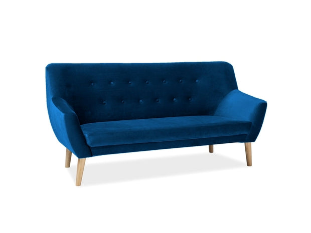 Sofa 3-Sitzer mit Samtstoff, Nordic 3 Blau