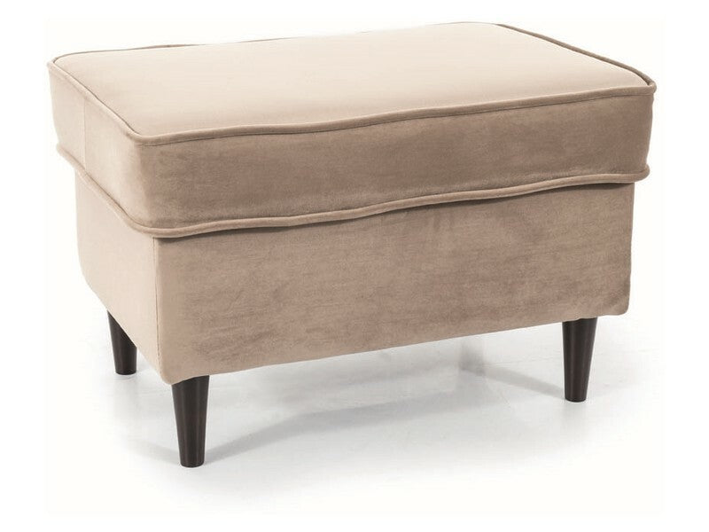 Pouf mit Samtstoff Ron Beige