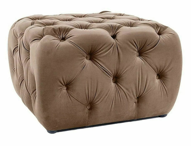 Pouf mit Samtstoff Sophia Beige