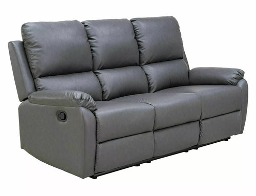 Sofa mit Relaxfunktion 3-Sitzer in ecopelle Spencer 3 Buffalo Grau