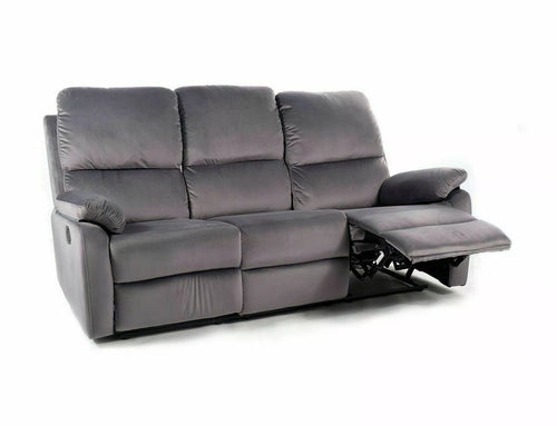 Sofa mit Relaxfunktion 3-Sitzer in velluto Spencer 3 Grau