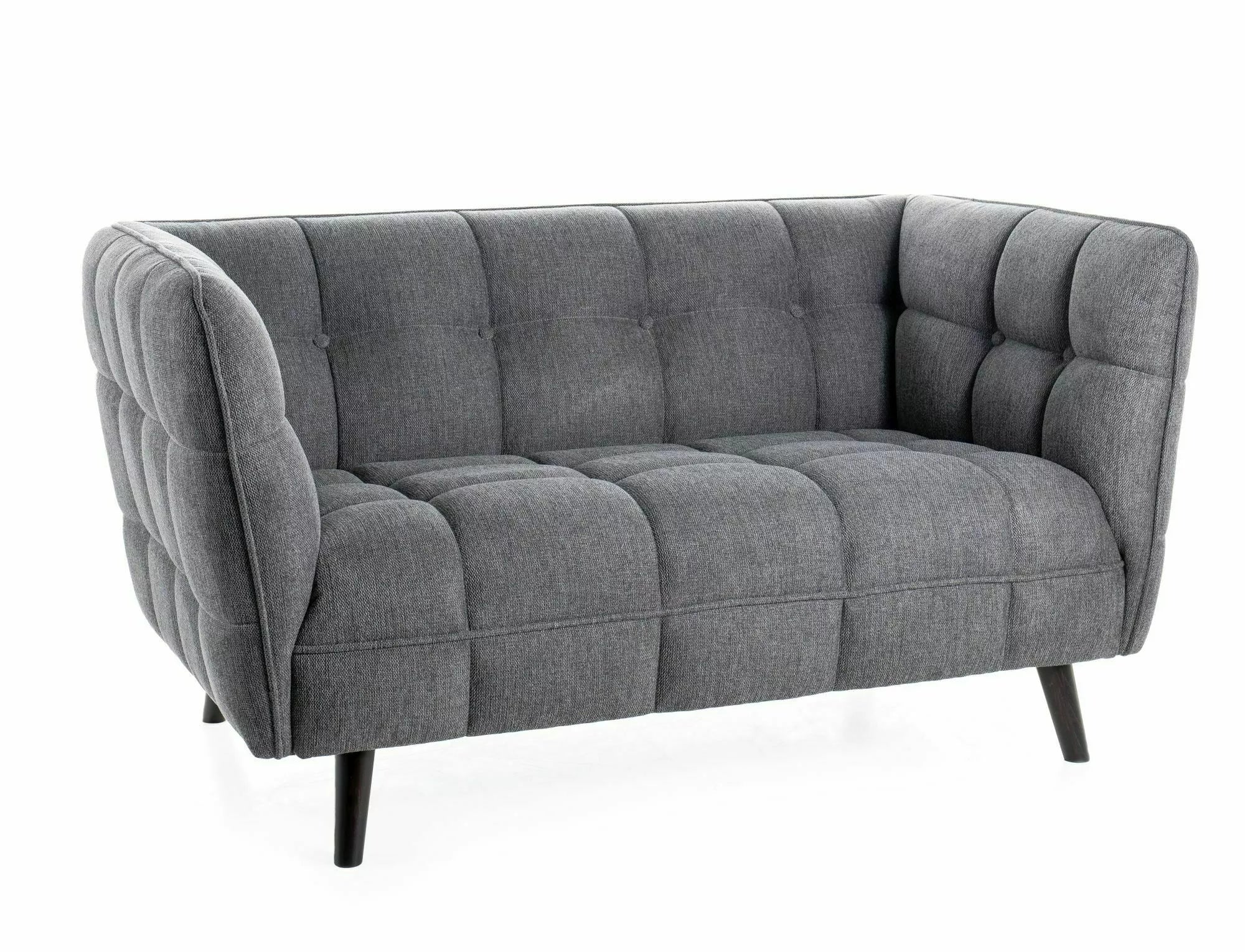 Sofa 2-Sitzer mit Stoff, Castello 2 Brego Grau