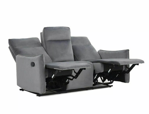 Sofa mit Relaxfunktion 3-Sitzer in velluto Travis 3 Grau