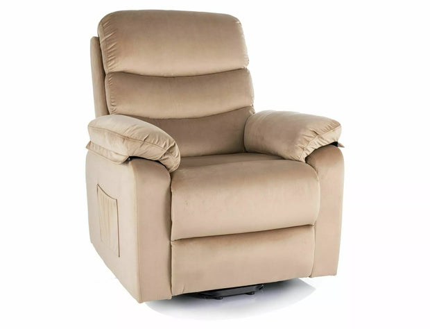 Elektrisch Relaxsessel mit Samtstoff Hektor M Beige