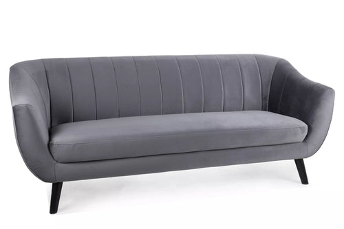 Sofa 3-Sitzer mit Samtstoff, Elite 3 Grau