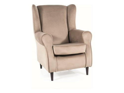 Sessel mit Samtstoff Baron Beige