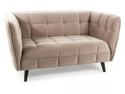 Sofa 2-Sitzer mit Samtstoff, Castello 2 Beige