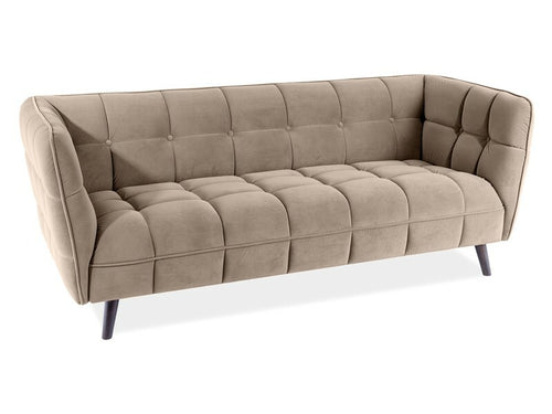 Sofa 3-Sitzer mit Samtstoff, Castello 3 Beige