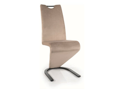 Esszimmerstuhl mit Samtstoff H-090 Beige