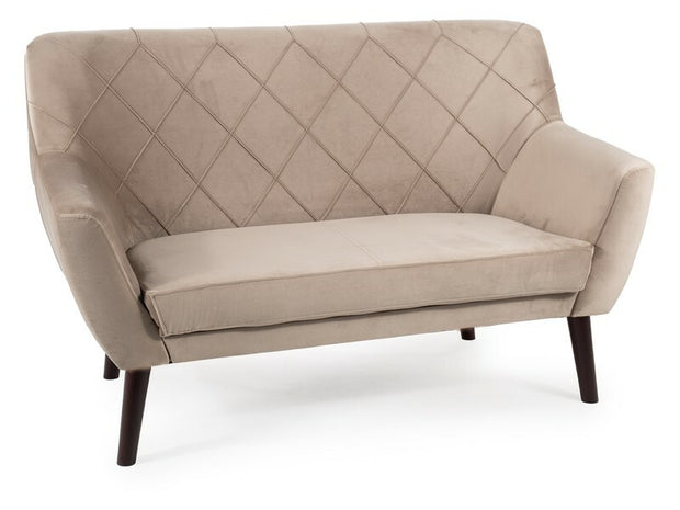 Sofa 2-Sitzer mit Samtstoff, Kier 2 Beige