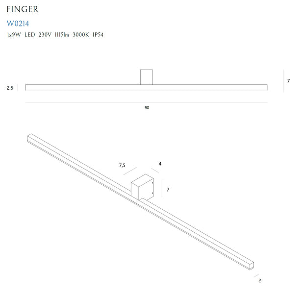 Wandleuchte Finger W0214 Weiß (3)