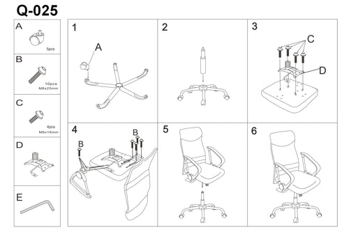 Bürostuhl mit Stoff Qwin-025 Schwarz (1)