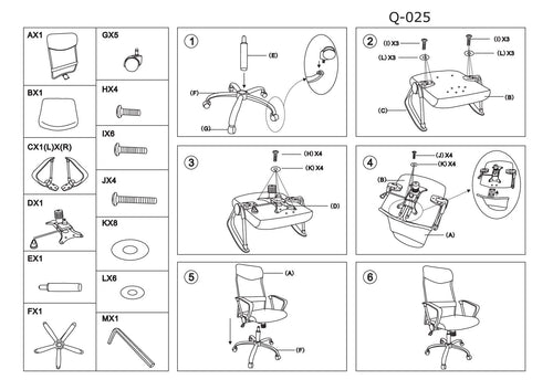 Bürostuhl mit Stoff Qwin-025 Schwarz (1)