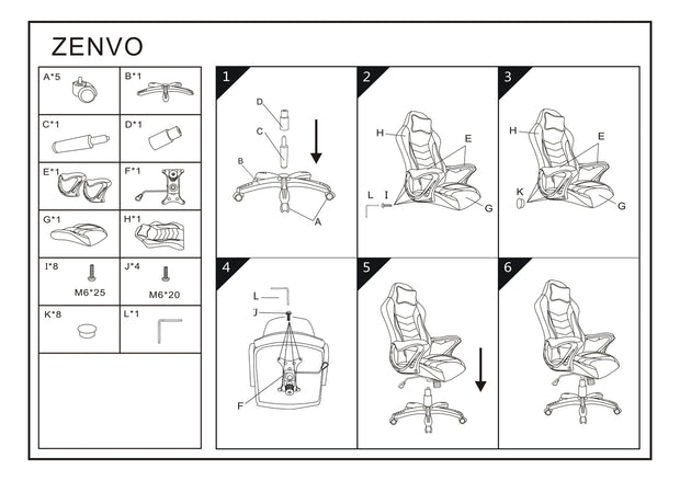 Gaming Stuhl mit Stoff Zenobio Grau (3)