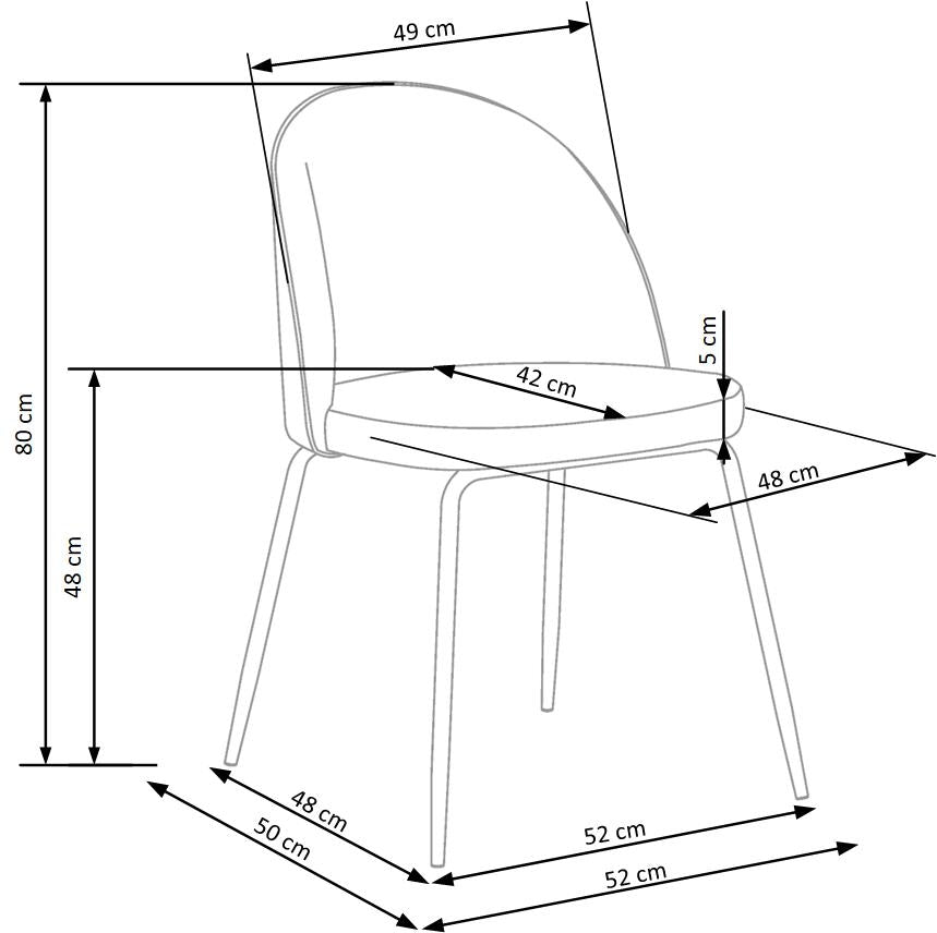 Esszimmerstuhl mit Samtstoff Kai-314 Grau (9)