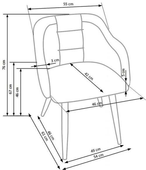 Esszimmerstuhl mit Stoff Kai-288 Grau (1)