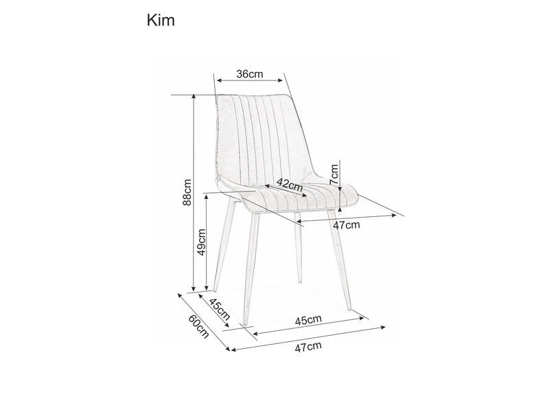 Esszimmerstuhl mit Samtstoff Kimberly Blau (1)