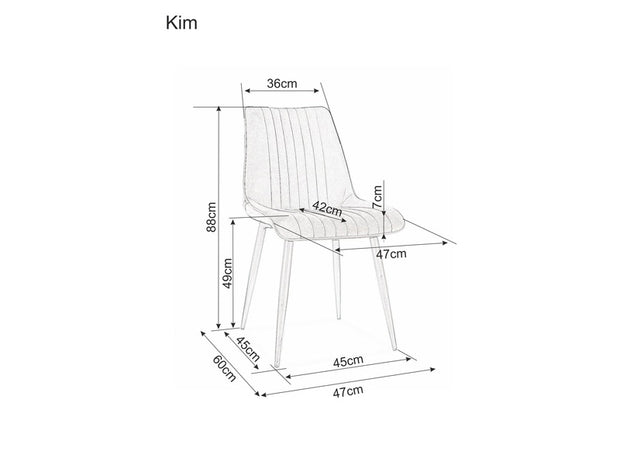 Esszimmerstuhl mit Samtstoff Kimberly Blau (1)