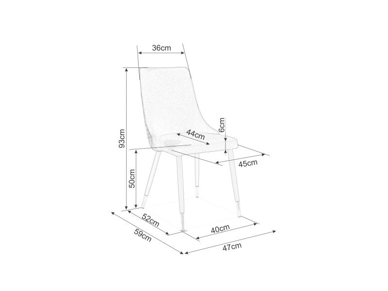 Esszimmerstuhl mit Samtstoff Pirro B Beige (7)