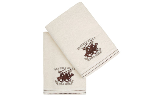 2er Set Badehandtuch Baumwolle Beverly Hills Polo Club 401 Creme, 50 x 90 cm (1)