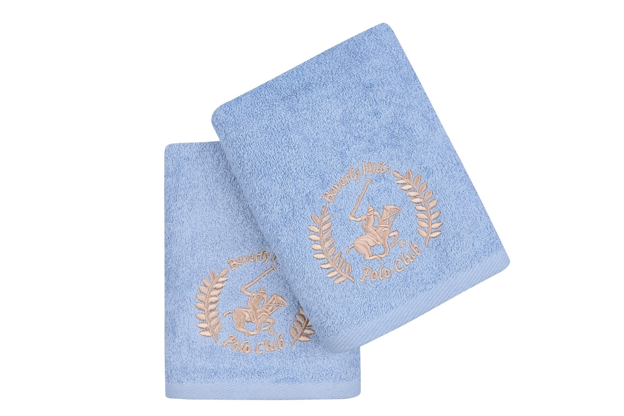 2er Set Badehandtuch Baumwolle Beverly Hills Polo Club 402 Blau, 50 x 90 cm (1)