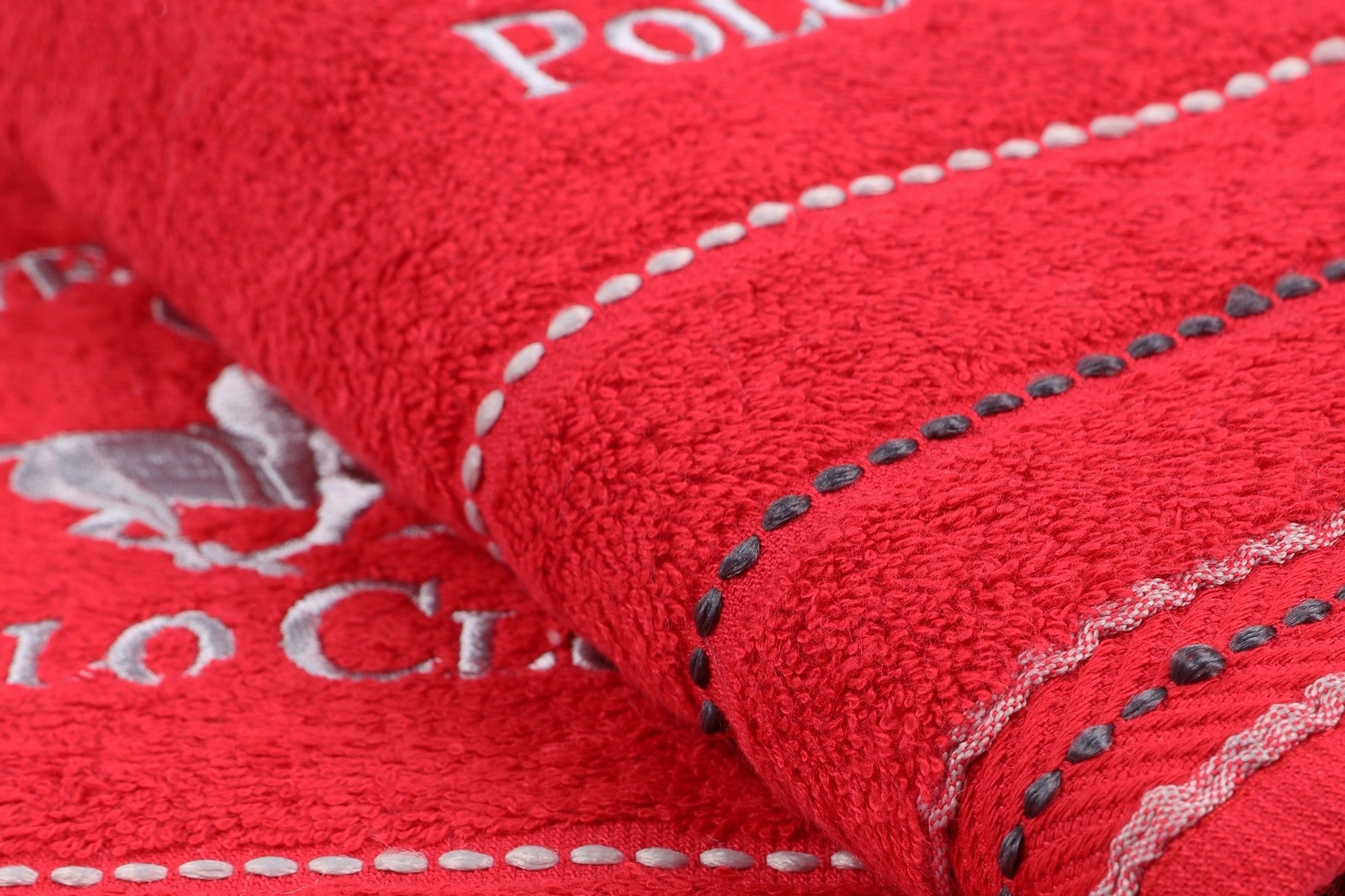 2er Set Badehandtuch Baumwolle Beverly Hills Polo Club 403 Rot, 50 x 90 cm (3)