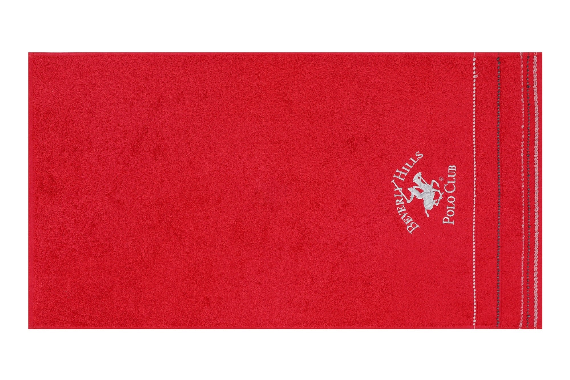 2er Set Badehandtuch Baumwolle Beverly Hills Polo Club 403 Rot, 50 x 90 cm (4)