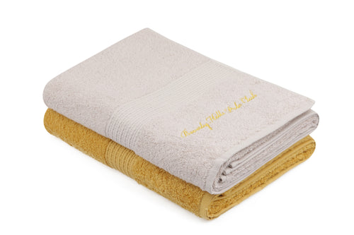 2er Set Badehandtuch Baumwolle Beverly Hills Polo Club 404 Beige, 70 x 140 cm