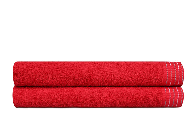 2er Set Badehandtuch Baumwolle Beverly Hills Polo Club 405 Rot, 70 x 140 cm (2)