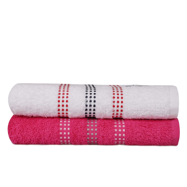 2er Set Badehandtuch Baumwolle Beverly Hills Polo Club Botanik Rosa, 50 x 90 cm